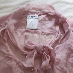 Chanel blush pink silk blouse